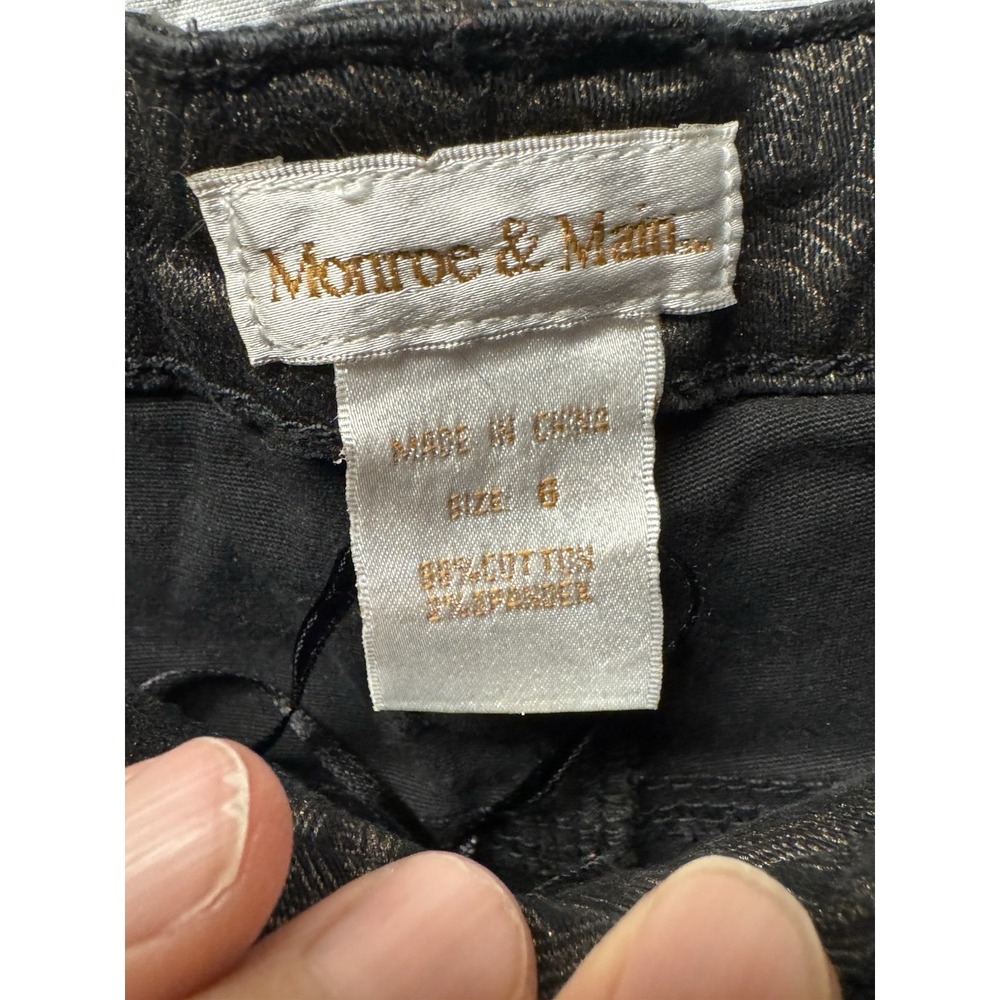 Monroe & Main Black‎ and Gold Paisley Print Women's Pants Size 6 NWOT Gothcore - Picture 6 of 12